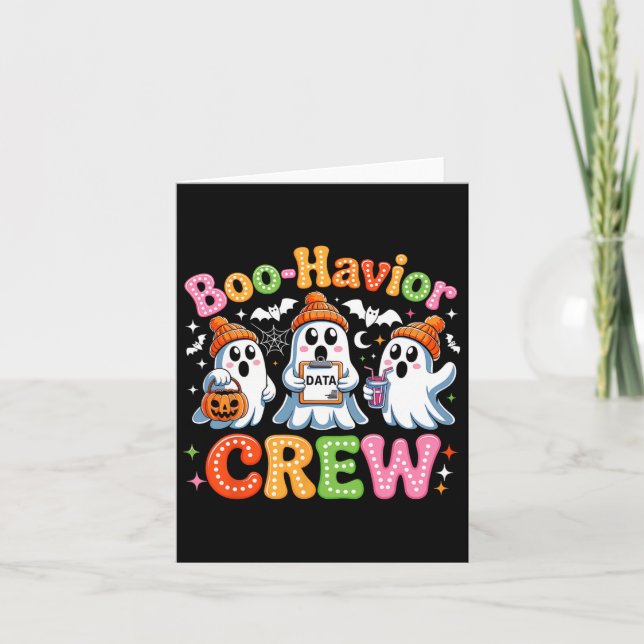 Groovy Boo-havior Crew Behavior Analyst Halloween  Card (Front)