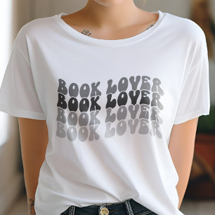 Groovy Book Lover Multicolored Black Retro T-Shirt