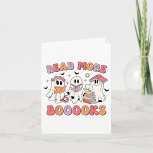 Groovy Booooks Ghost Read More Books Funny Teacher Card
