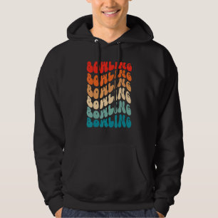 Groovy Bowling For Girl Women Retro 70s Hippie Boh Hoodie