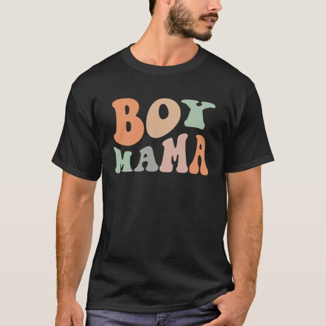 Groovy Boy Mama Women Mothers Day New Mommy Mother T-Shirt (Front)