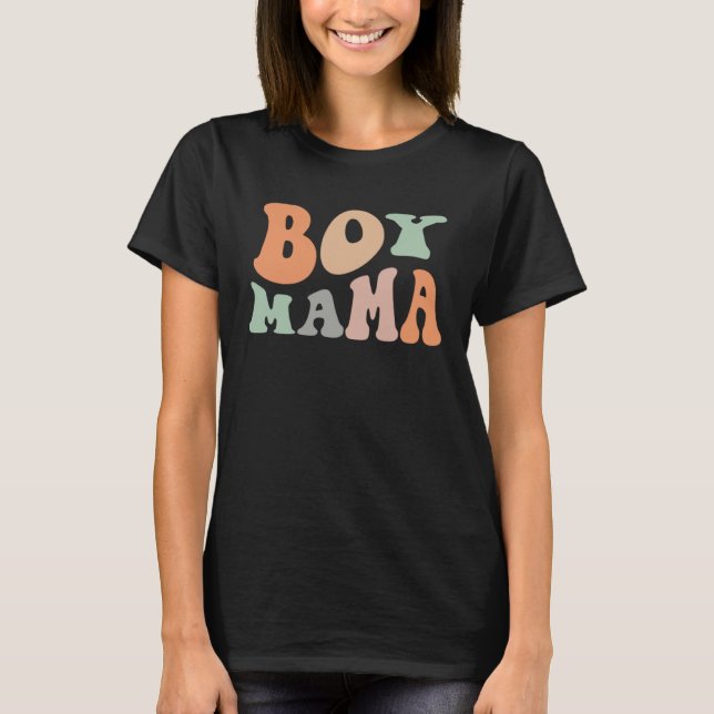 Groovy Boy Mama Women Mothers Day New Mommy Mother T-Shirt (Front)