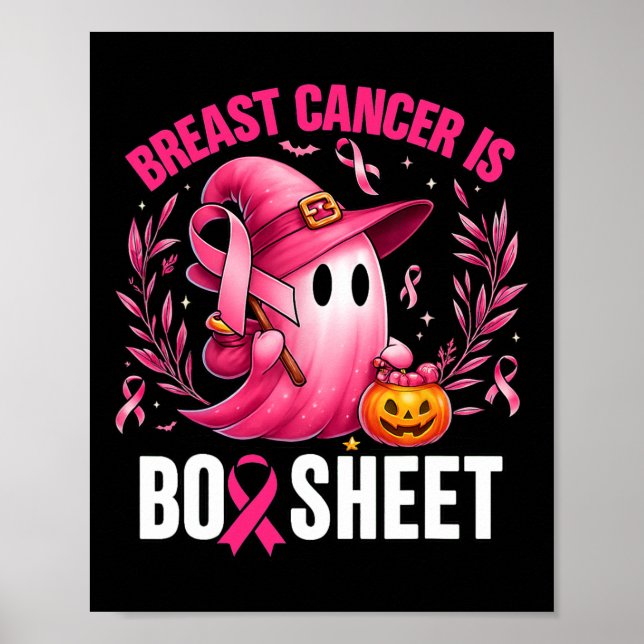 Groovy Breast Cancer Is Boo Sheet Awareness Hallow Poster (Front)