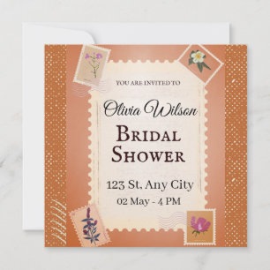 Groovy bridal shower invitation