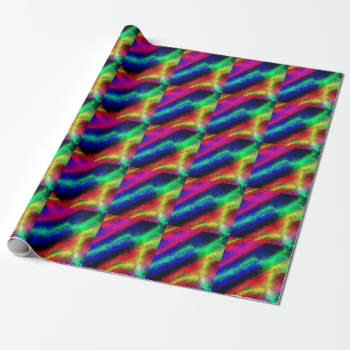 Groovy Bright Multicoloured Neon  Wrapping Paper