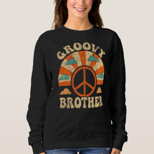 Groovy Brother 70s Aesthetic 1970's Retro Brother  Sweatshirt