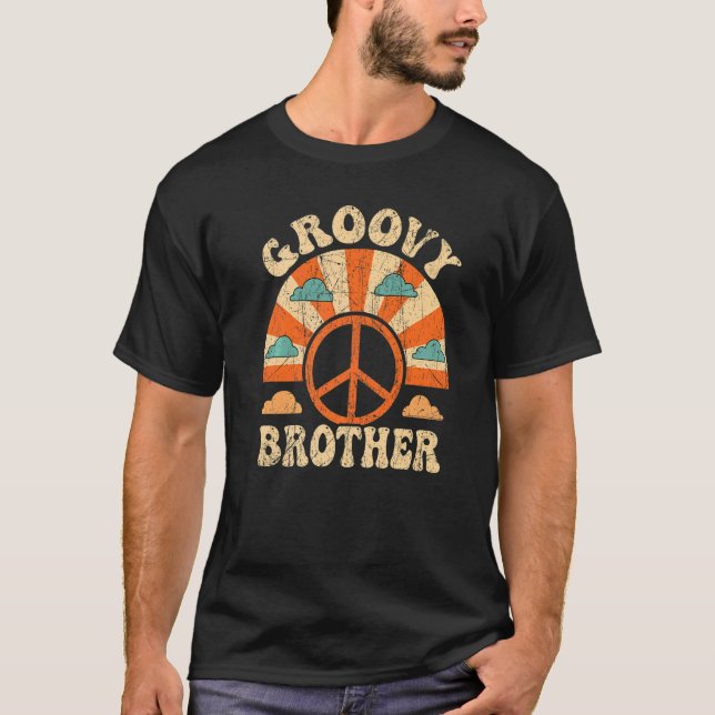Groovy Brother 70s Aesthetic 1970's Retro Brother  T-Shirt (Front)