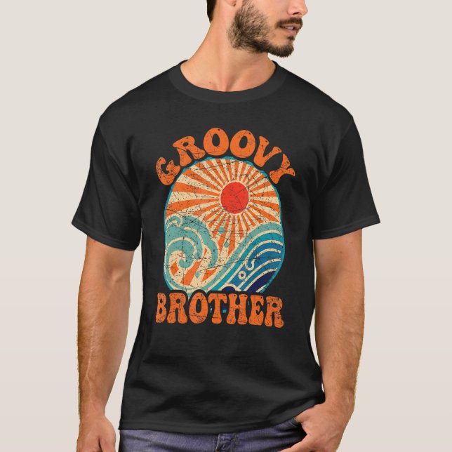 Groovy Brother 70s Aesthetic Nostalgia 1970's Retr T-Shirt (Front)