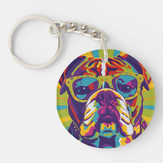 Groovy Bull Dog Keychain