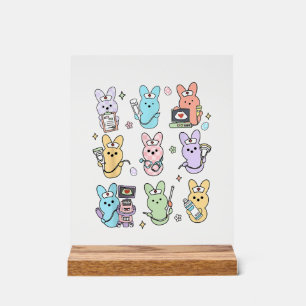 Groovy Bunnies Candy Ultrasound Tech Easter Sonogr Acrylic Sign