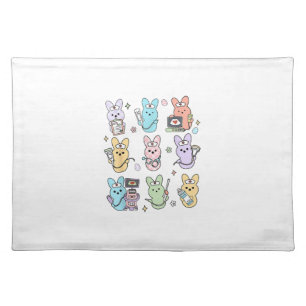Groovy Bunnies Candy Ultrasound Tech Easter Sonogr Cloth Placemat