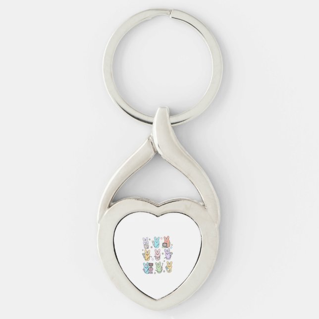 Groovy Bunnies Candy Ultrasound Tech Easter Sonogr Keychain (Front)