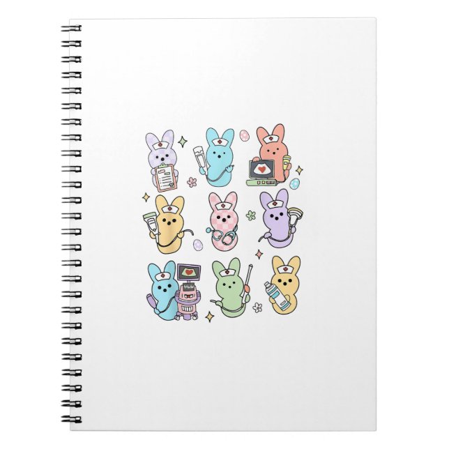 Groovy Bunnies Candy Ultrasound Tech Easter Sonogr Notebook (Front)