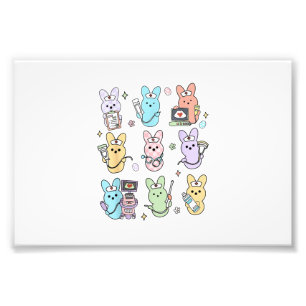 Groovy Bunnies Candy Ultrasound Tech Easter Sonogr Photo Print