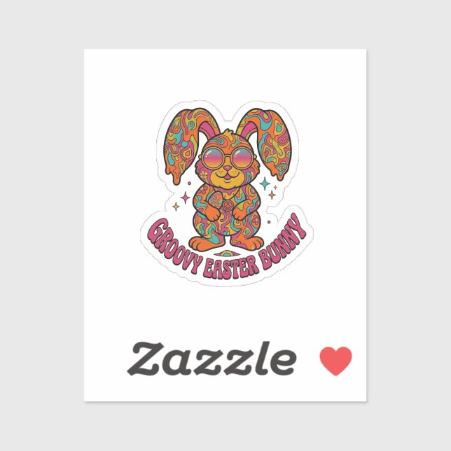 Groovy Bunny Hippie Retro Easter Psychedelic  Sticker (Sheet)