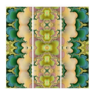 Groovy Candy Colored Fractal Abstract Triptych