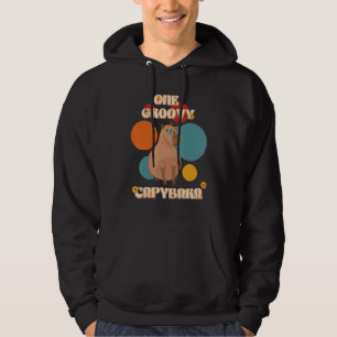 Groovy Capybara In Glasses 70th Style Capy Pet Rod Hoodie
