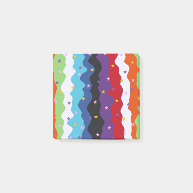 Groovy Celestial Stripe Bold Colorful Abstract  Post-it Notes (Front)