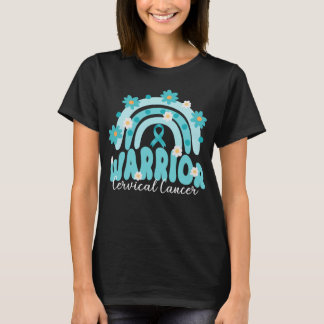 groovy cervical cancer warrior rainbow flower   T-Shirt