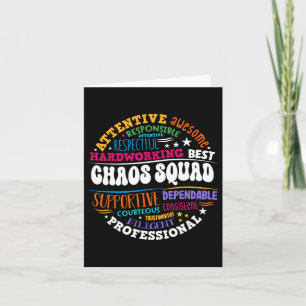 Groovy Chaos Squad Coordinator Funny First Day Of  Card