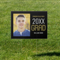 Groovy Charm EDITABLE COLOR Graduation Yard Sign