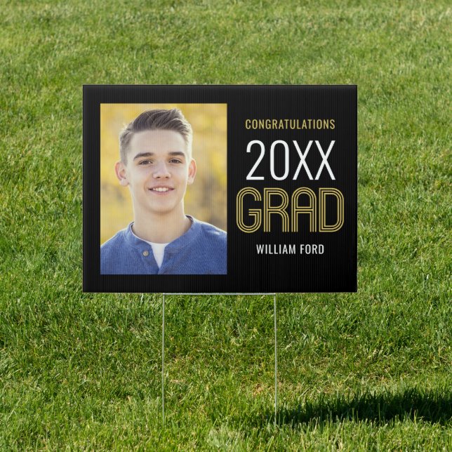 Groovy Charm EDITABLE COLOR Graduation Yard Sign (Insitu)