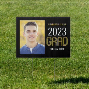 Groovy Charm EDITABLE COLOR Graduation Yard Sign