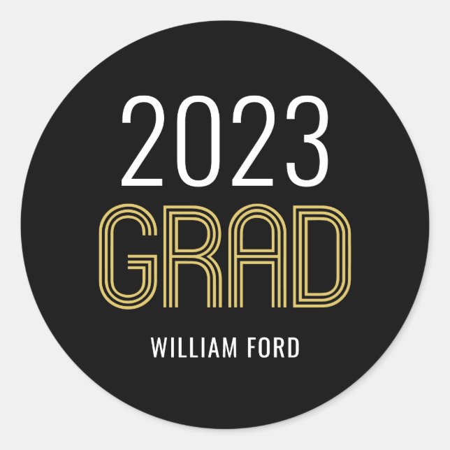 Groovy Charm Graduation Stickers or Envelope Seals (Front)