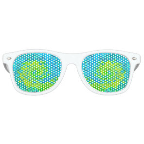 Groovy Chartreuse and Aquamarine Liquid Swirl Retro Sunglasses