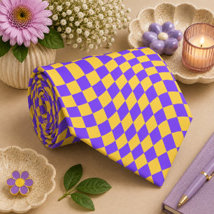 Groovy Checkerboard, Y2K 90s Neck Tie