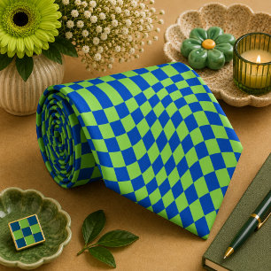 Groovy Checkerboard, Y2K 90s Neck Tie