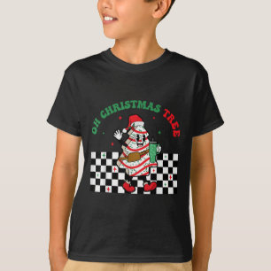 Groovy Checkered Oh Christmas Tree Cakes For Cake  T-Shirt