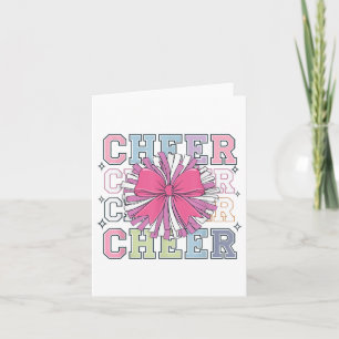 Groovy Cheer Coquette Bow Cheerleading Lover Cheer Card
