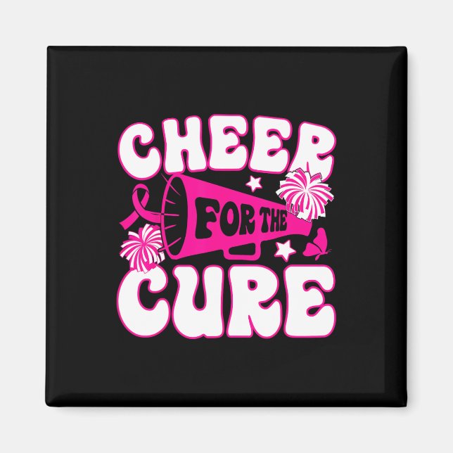 Groovy Cheer For A Cure Breast Cancer Awareness Ch Magnet (Front)