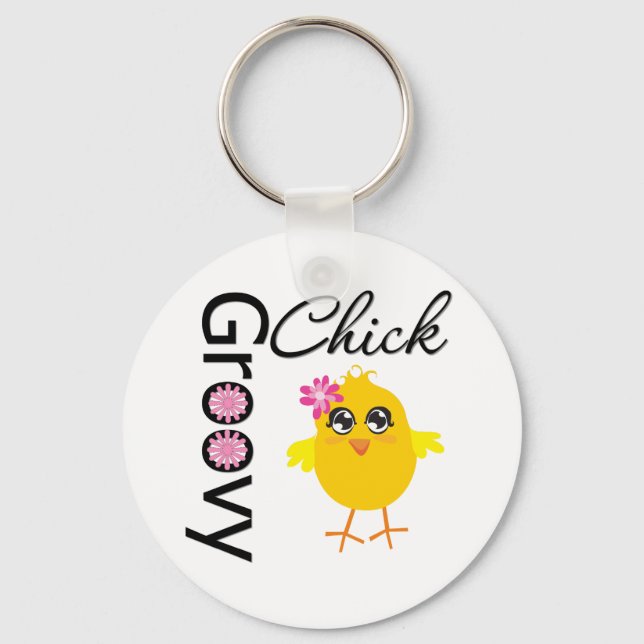 Groovy Chick Keychain (Front)