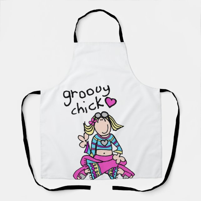 Groovy Chick T-shirt - girls sweatshirt Apron (Front)