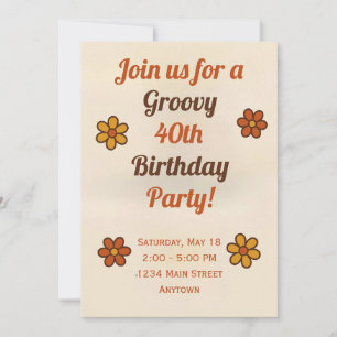 Groovy Childens Birthday Invitation