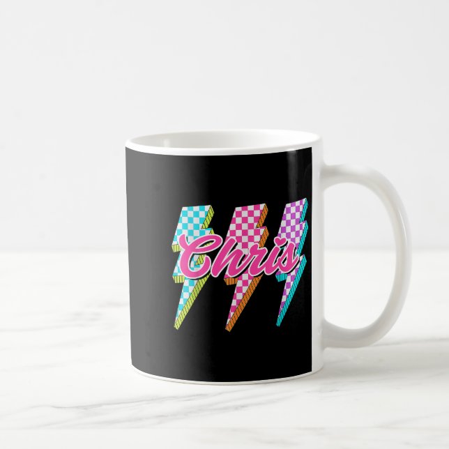 Groovy Chris Lightning Bolt Checkered I Love Meme  Coffee Mug (Right)