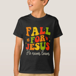 Groovy Christian Sayings Halloween Fall For Jesus  T-Shirt