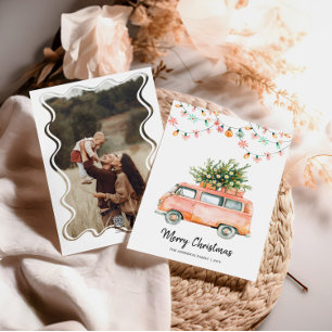 Groovy christmas 70s Christmas photo card