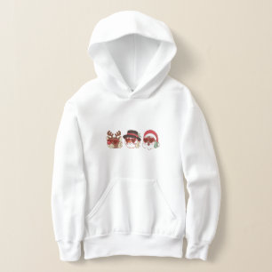 groovy christmas black santa reindeer snowman hoodie