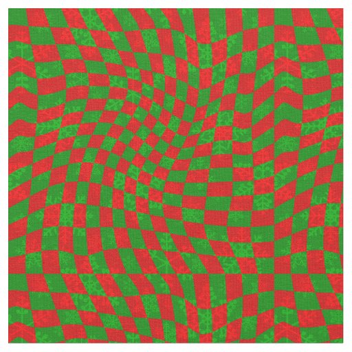 groovy christmas checkered swirly 1960s snowflakes fabric