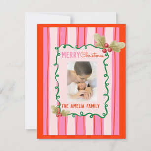 Groovy Christmas Doodle Photo  Holiday Card