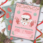 Groovy Christmas Hippie Santa Party Invitation<br><div class="desc">Get Groovy this Christmas with this cute Hippie Peace Signing Santa with sunglasses invitations. All wording can be changed! Funky colors of green, reds, tans and pinks. to make more changes go to Personalize this template. On the bottom you’ll see “Want to customize this design even further? Click on the...</div>