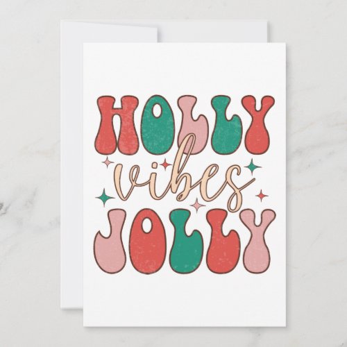 Groovy Christmas Holly Jolly Vibes Retro Happiness Invitation