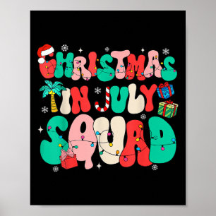 Groovy Christmas In July Squad Hawaii Beach Summer Poster