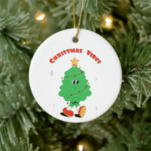 Groovy Christmas Mascot,Christmas Tree Ceramic Ornament