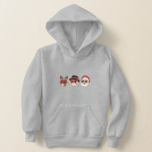 groovy christmas santa reindeer snowman retro hoodie