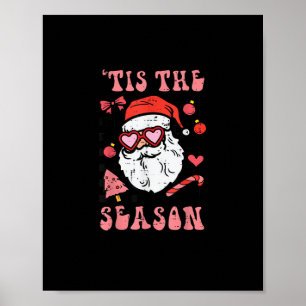 Groovy Christmas Santa Tis The Season Poster
