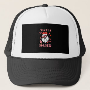Groovy Christmas Santa Tis The Season Trucker Hat